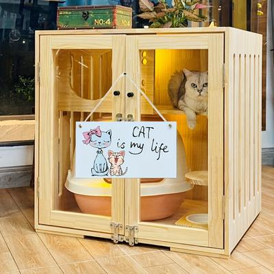 Cat In My Life Wooden Home Decor 20cm X 10cm Cute Wall Sign for Cat Lovers Artistic Handmade