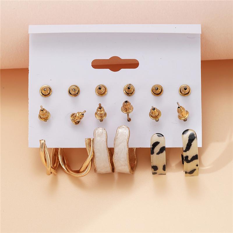 Modyle Vintage Pearl Butterfly Leopard Acrylic Earring Set For Women Girls Heart Earrings Elegant Wedding Party Jewellery