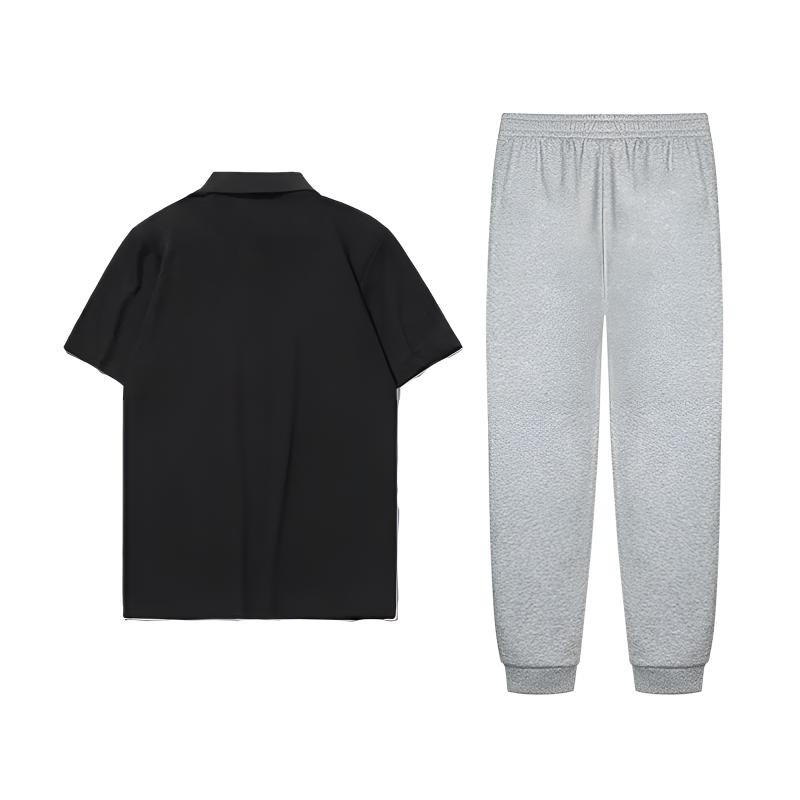 Li-Ning Simple Solid Color Fitness Training Quick-Dry Breathable Comfortable Versatile Polo Shirt Short Sleeve Casual Sports Suit YPLT027-1+AKLVB11-1