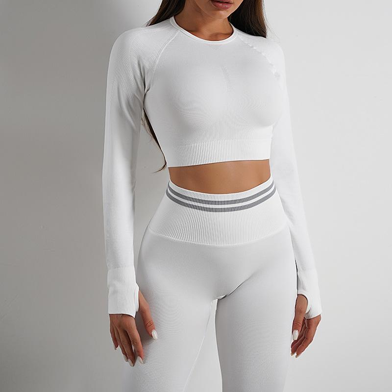 JYL Seamless Knit Yoga Set Hip Lifting Backless Fitness Outfit