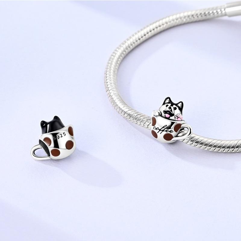 Girl Original Metal Pendant Charm Coffer Cup Pendant Fit Bangle Ideal for Make Your Own Accessories Accessory Gift Elegant Fashion Beautiful Lovely