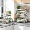 3 TierDish Drying Rack Dish Drying with Tray Utensil Holder,with Cutting Board Tray for Kitchen Counter Organizer Storage