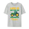 Kids Young Farmer Funny Tractor Boy On Grandpas Tractor Mens Shirts Graphic Tee Mens Clothes Classic