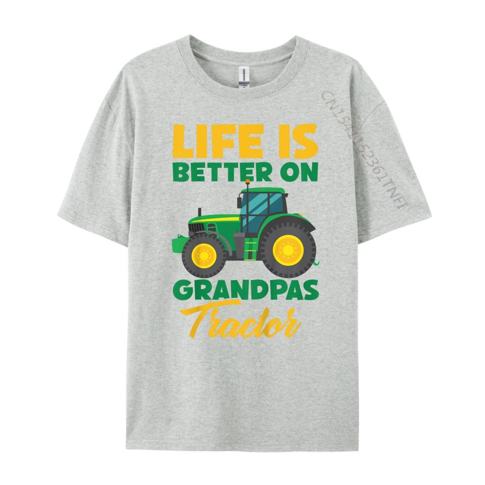 Kids Young Farmer Funny Tractor Boy On Grandpas Tractor Mens Shirts Graphic Tee Mens Clothes Classic