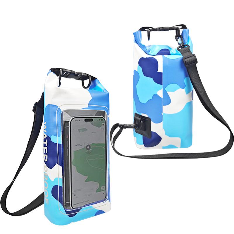 2L Wasserdichter Trockensack für Schwimmen Kajakfahren Trekking Rafting Surfen Bootfahren Tragbarer Touchscreen Outdoor Aufbewahrungsrucksack