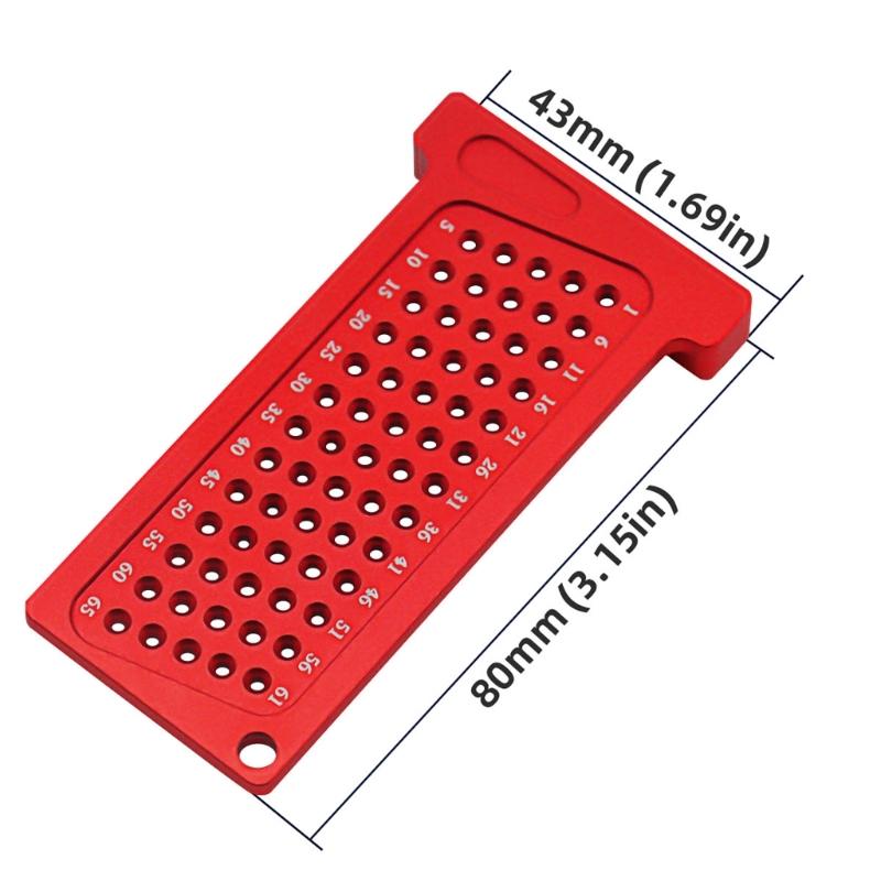 2 Pcs Woodworking Precision Hole Scribe Metal T-Ruler Pocket Ruler Measuring Tool Woodworking Scribe T65mm/T2.5in