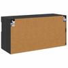 Wall Mounted TV Cabinet with LED Lighting Black Oak Effect 80 x 30 x 40 cm