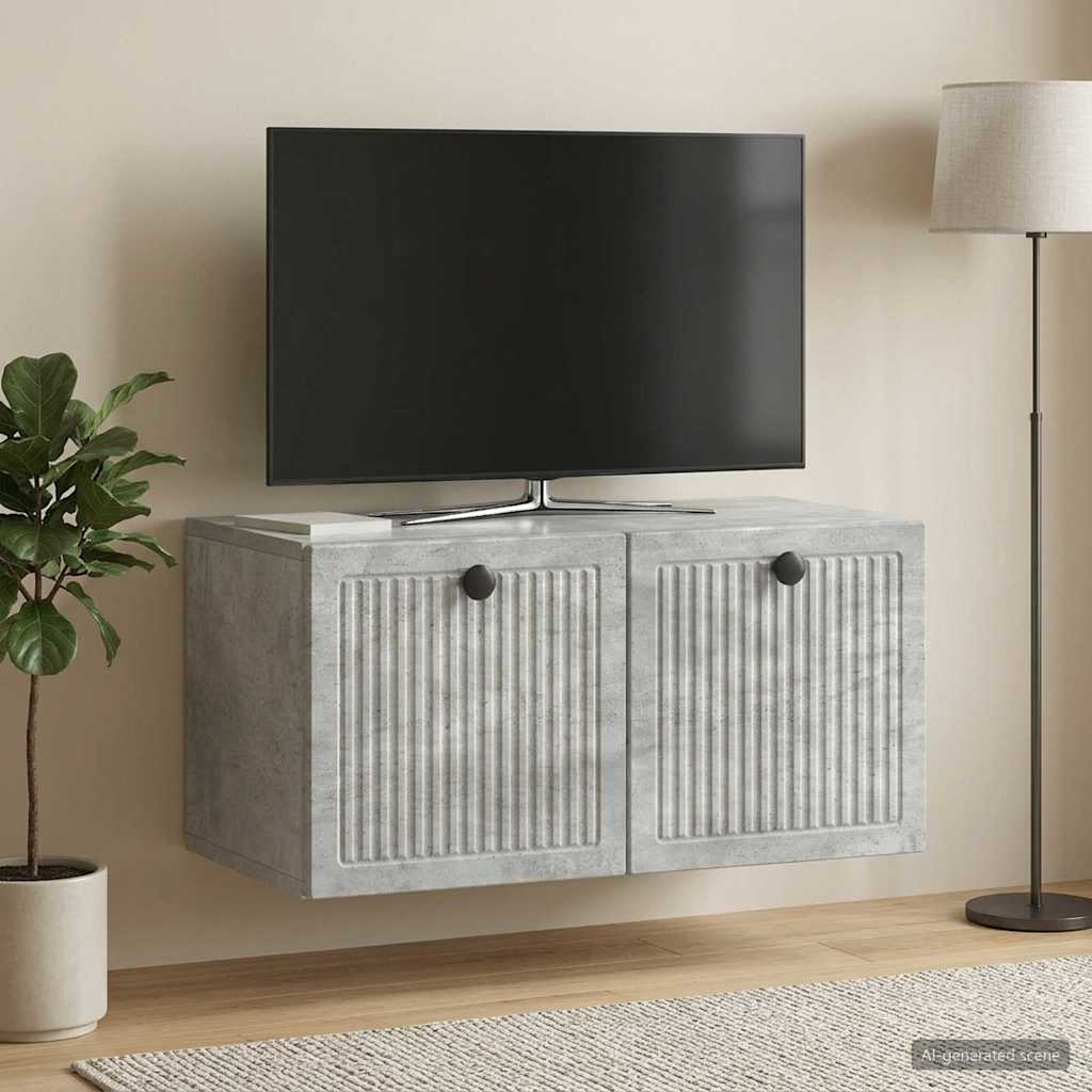 Wall Mounted TV Cabinet Concrete Grey 59.5 x 31 x 30 cm