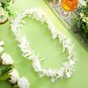 White Orchid Lei Hawaiian Luau Lei Graduation Lei Artificial Orchid Flower Garland Necklace Luau Apparel Accessories for Wedding Graduation Hawaiian