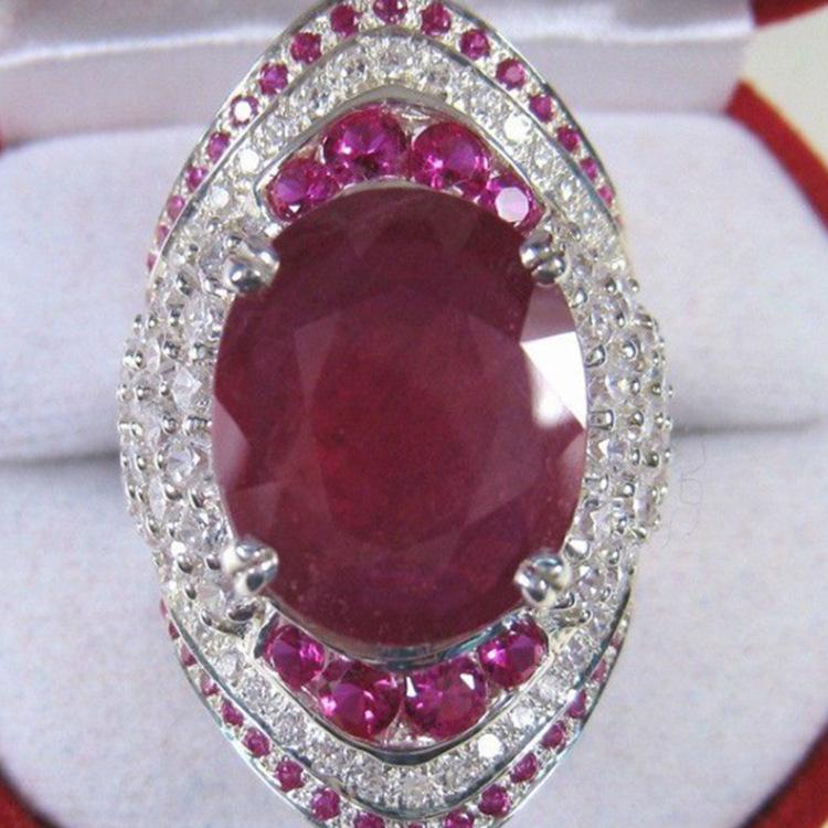 

Кольца с рубинами Chenrui: Смелые европейские и американские модные стили Size 10