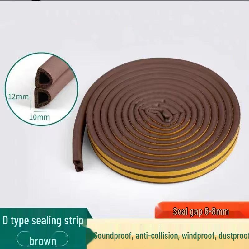 D-Type Self-Adhesive Door and Window Seal: Anti-Collision, Soundproof, Windproof, Thermal Insulation Strip