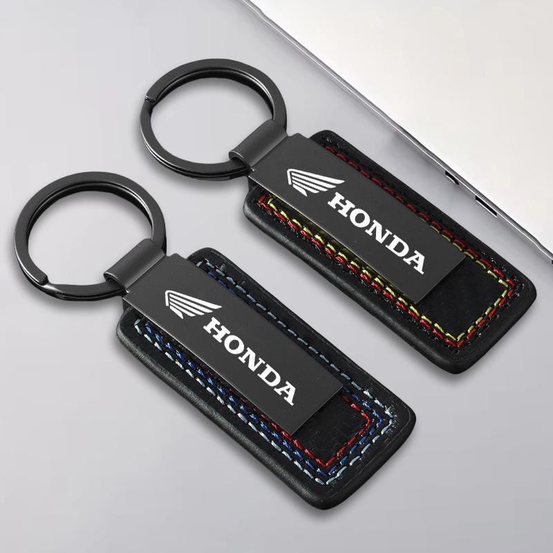 Metall Leder Auto Schlüsselanhänger Schlüsselring Anhänger Für Honda Civic Accord CRV nc750x cb500x Odyssey Insight Vezel Motorrad Zubehör EB1