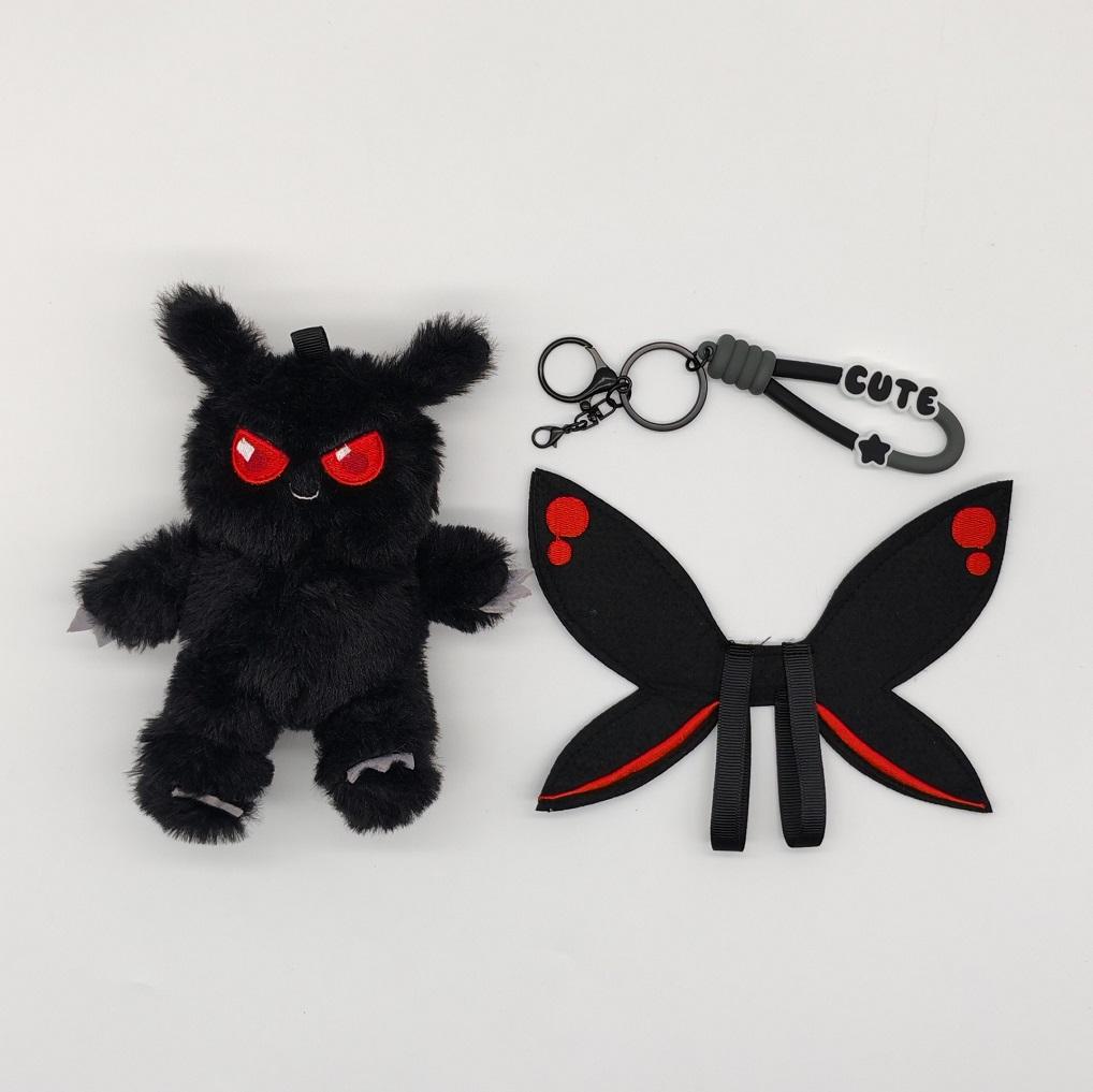 Hot 18cm Mothman Plush Doll Keychain Pendant with Wings Creative Room Decorations Plush Toys Children Birthday Halloween Gifts