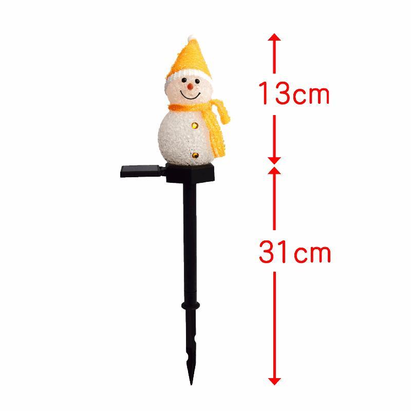 Solar Powered Snowman Stake Lights Warm LED Light Cute Design for Christmas Garden Path Porch Holiday Party Decoration