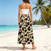 Leopard Print Flowy Slit Skirt, Soft Comfortable Versatile for Beach Vacations & Date Nights