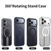 KEYSION 360 Hidden Metal Stand Magnetic Case for Magsafe for iPhone 17 Pro Max Air Transparent Matte Shockproof Phone Back Cover