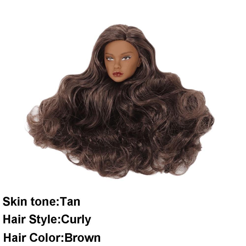 White Normal Tan Skin Doll Head European Face Fashion Doll Head  for 11.5 Inch BJD Doll Body
