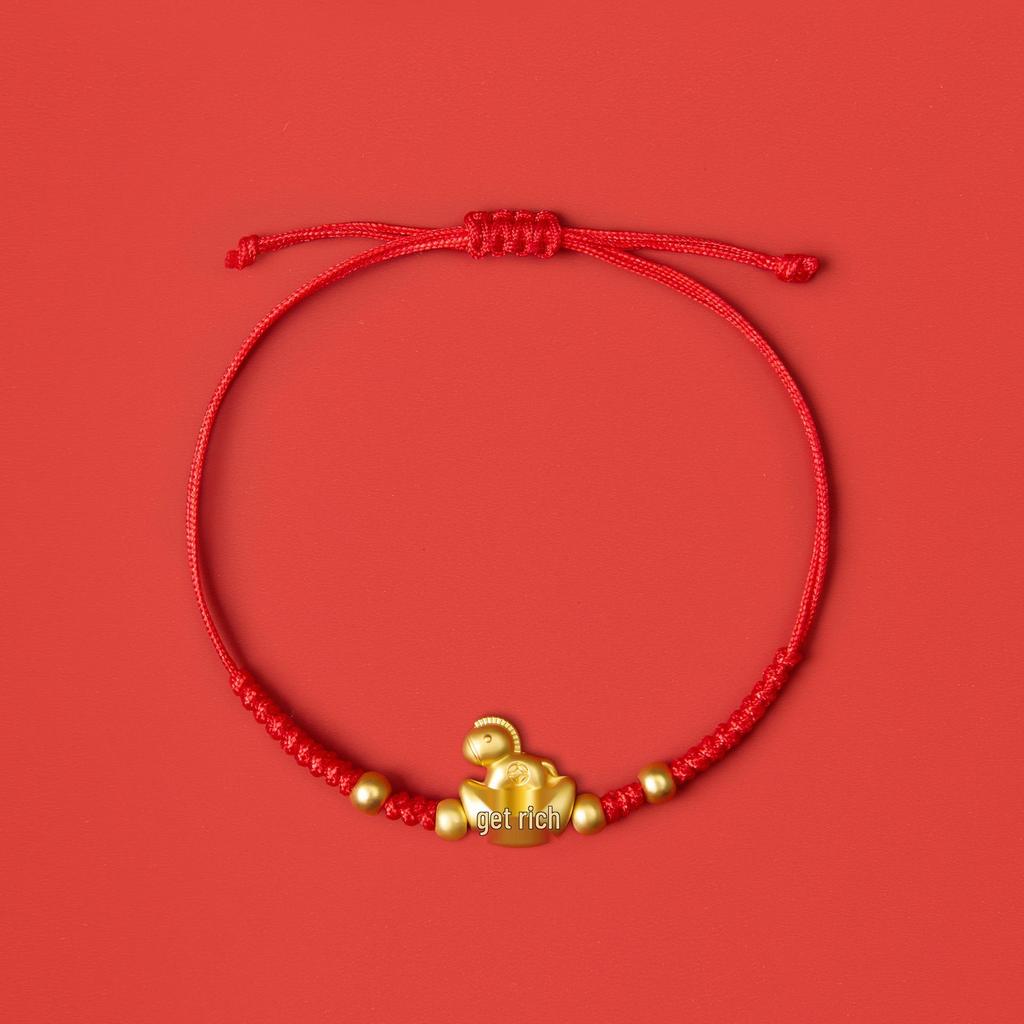 2026 Year of the Horse Red String Bracelet, Handmade Ethnic Style Hand Rope, New Year Charm for Good Fortune.