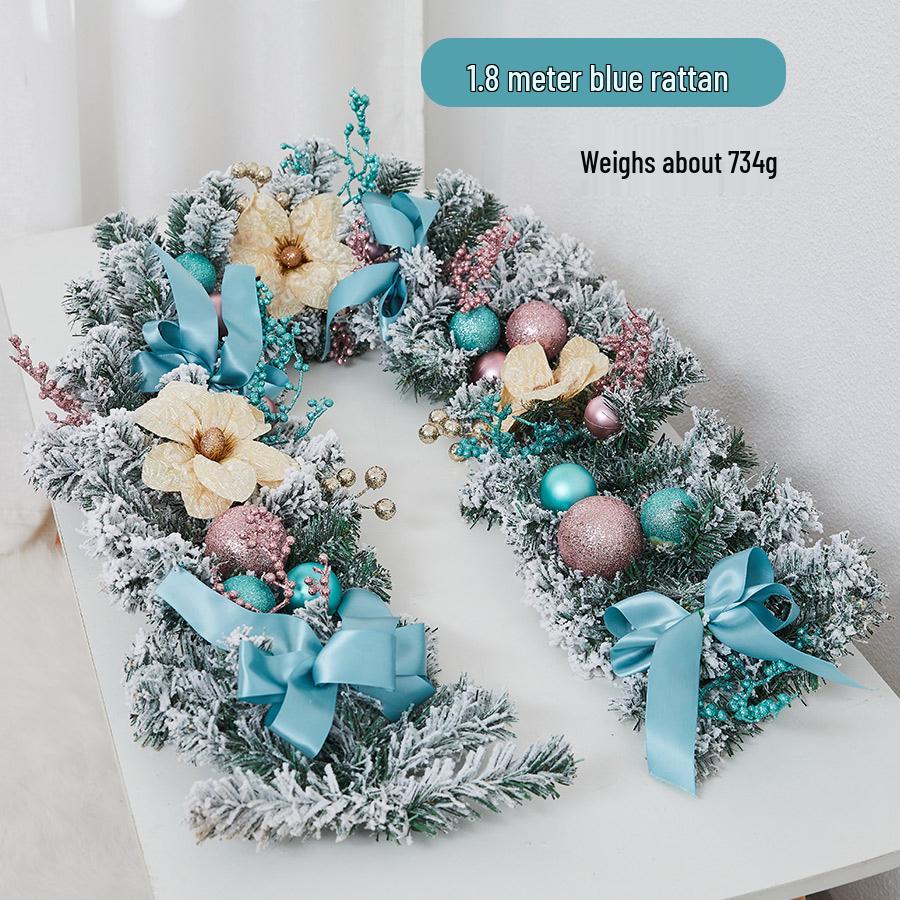 Enchanted Snowy Christmas Rattan Wreath for Window and Mall Displays