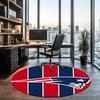 New England Patriots Printed Round Rug Carpet Chair Rug Area Rug Entryway Doormats,for Office Chair Living Room Bedroom Kitchen Room.