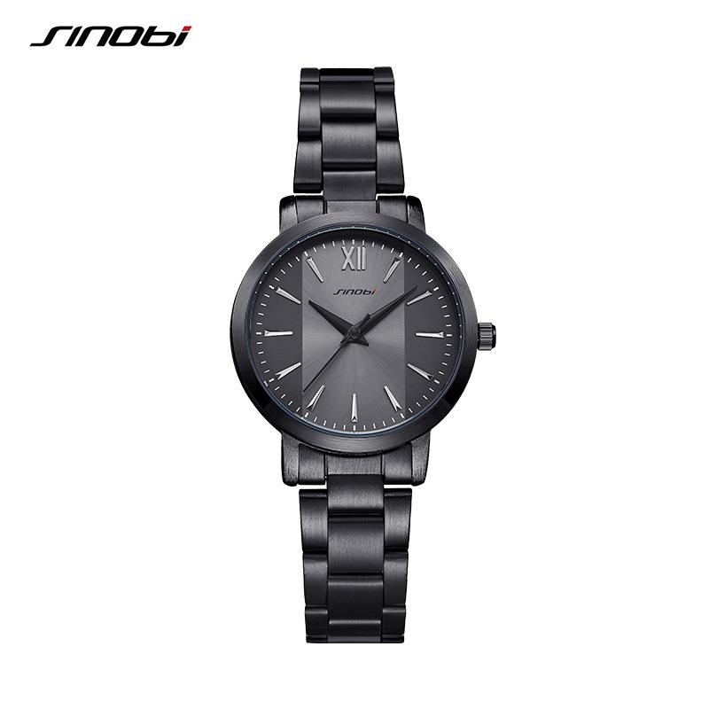 Sinobi Couple Watches: Steel Band, Waterproof, Stylish Design for Students, Women, and Men.