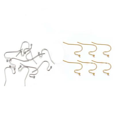 Fit Stainless Steel Decorative Bead Component Simple Versatile Earring Hook with Welded Bead DIY Earring Hook Jewelry Findings