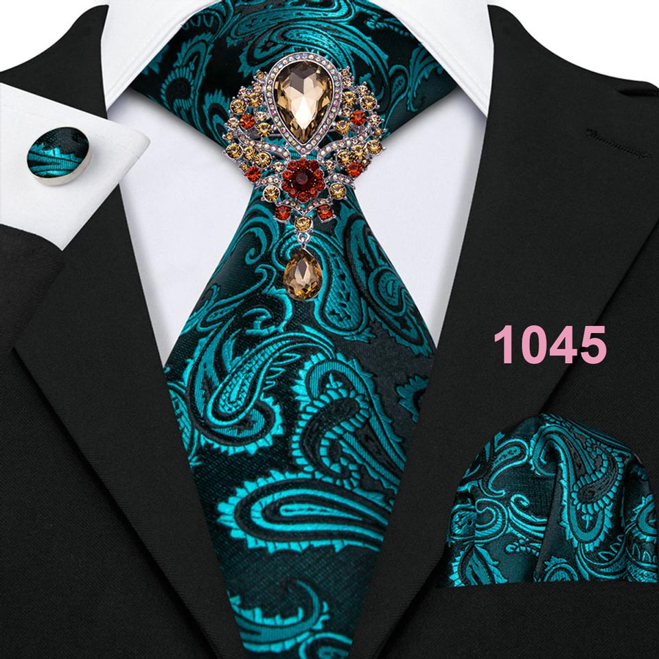 12 modele de broșă de cravată cachetadă pentru bărbați nunta set de cravate de mătase formală
