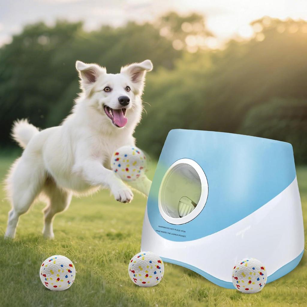 Automatic Pet Ball Launcher for Border Collies - Dog Toy, Tennis Ball Thrower, Bouncing Ball for Walking and Fetching Upgraded Version