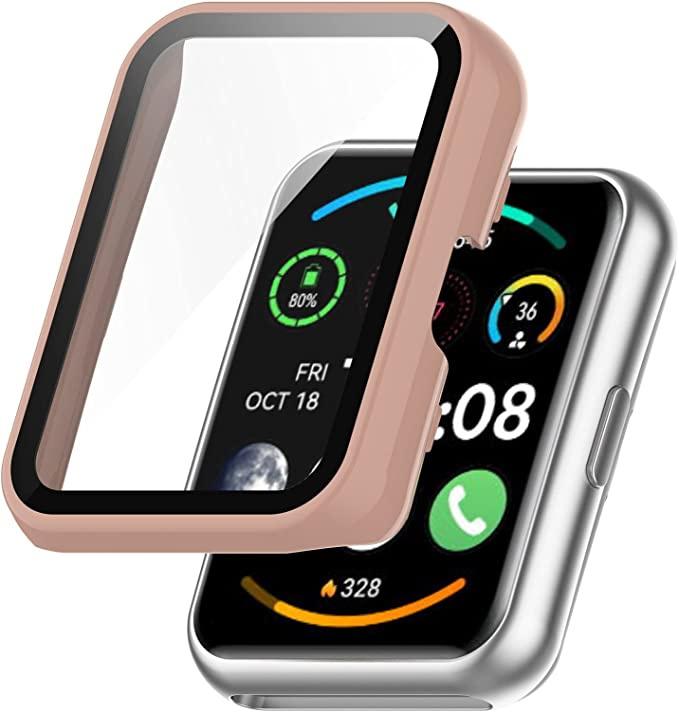 Case with built-in glass for Huawei Watch Fit 2, Rose Gold