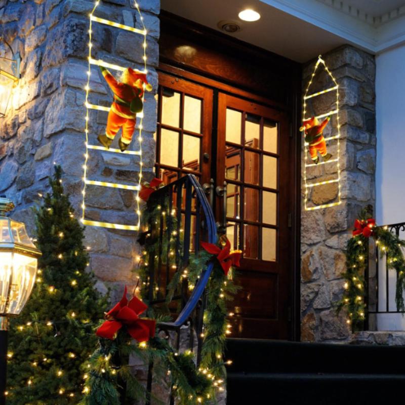 3M Santa Claus Climbing Ladder Warm Light Christmas Decoration Home Outdoor Garden Cristmas Tree Ornement New Year Gift