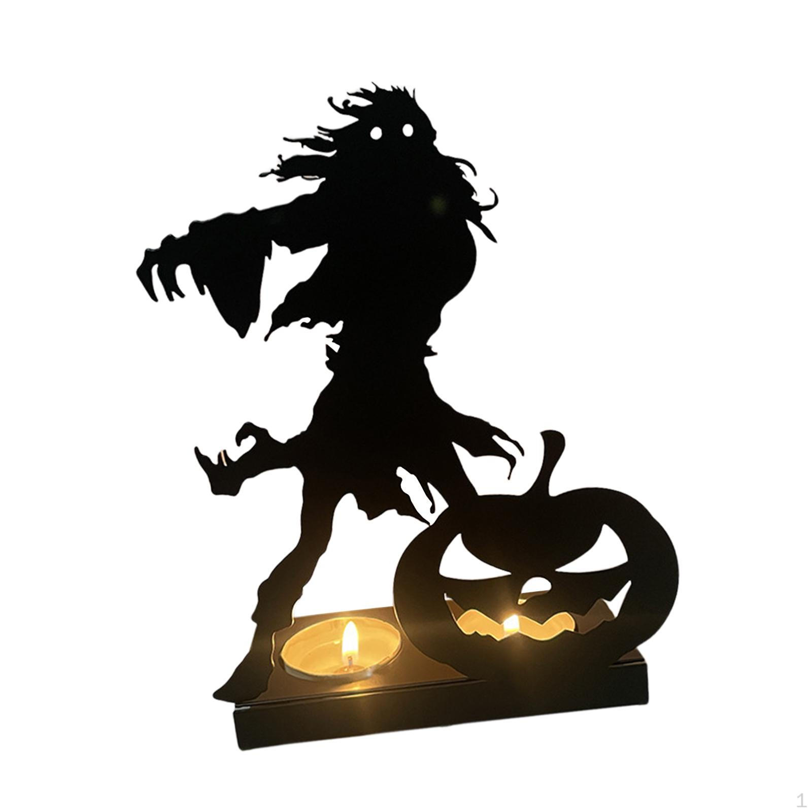 Elegant Tealight Candle Holder Set for Halloween Home Decor Style A