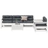 6 Piece Garden Lounge Set with Cushions White Solid Pine Wood