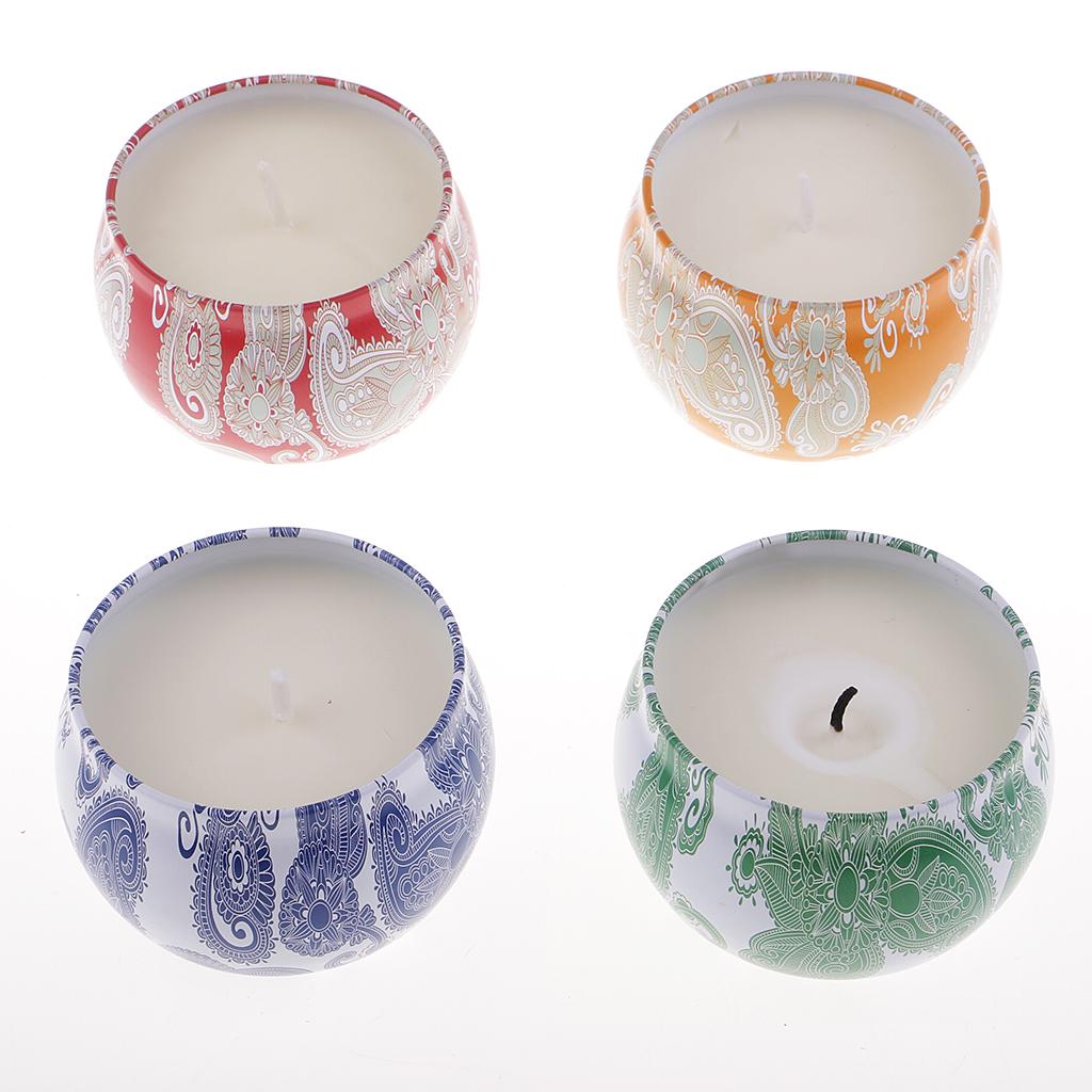 Buy 4 Pieces Scented Candles Gift Set Natural Soy Wax Portable Travel ...