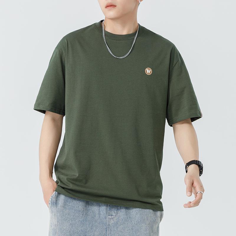 Kunhai Pengyun Pánské bavlněné tričko s krátkým rukávem - Letní trendy, volný střih s výšivkou písmen