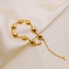 18K Gold Stainless Steel Bracelet Chain Round Bead Water Drop Necklace Non-Fading Bracelet Chain Titanium Steel Jewelry Accessories