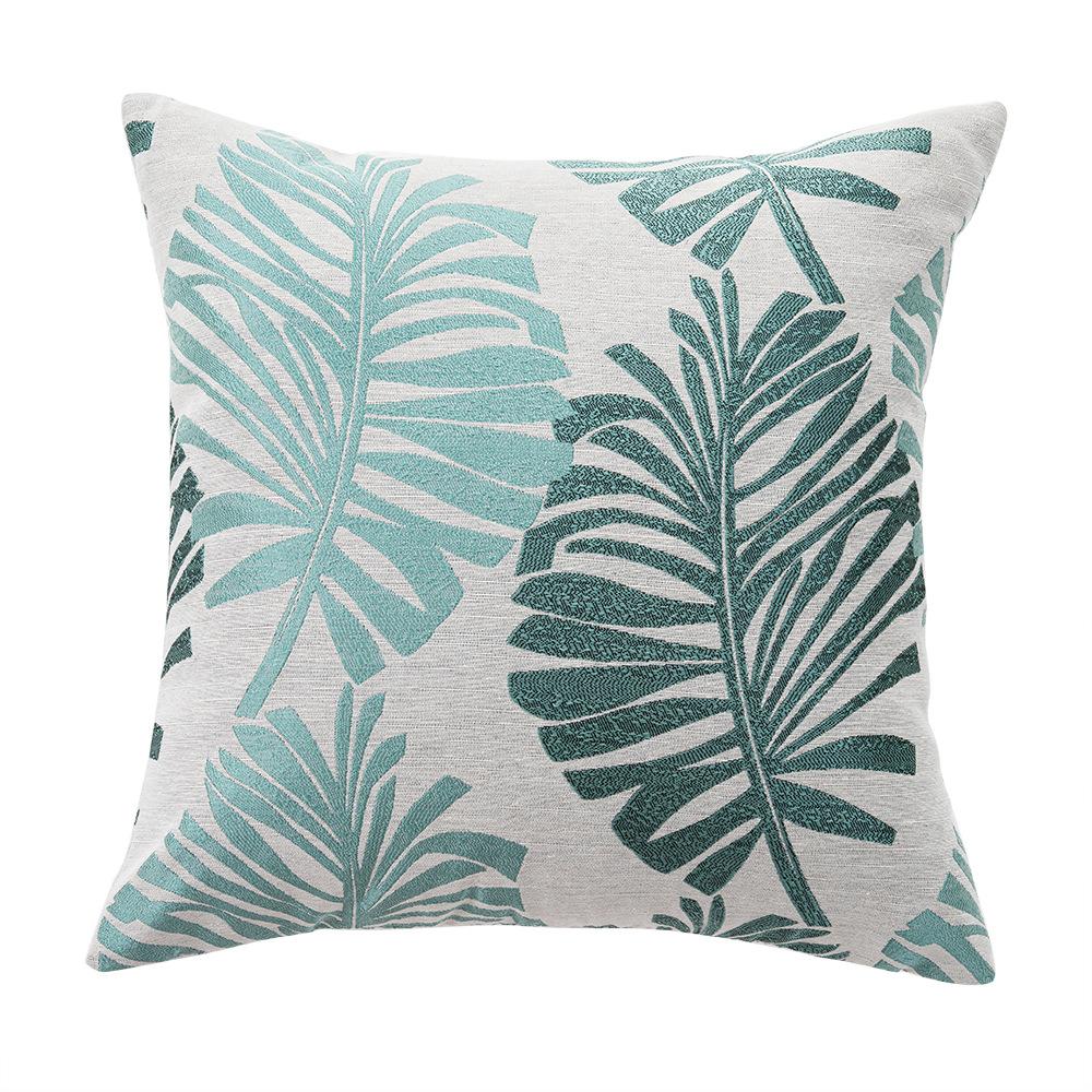 Pack of 2 Square Fern Frond Pillow Decorative Pillow Cover, 18" x 18" Farmhouse Cushion Case for Bed Couch Sofa
