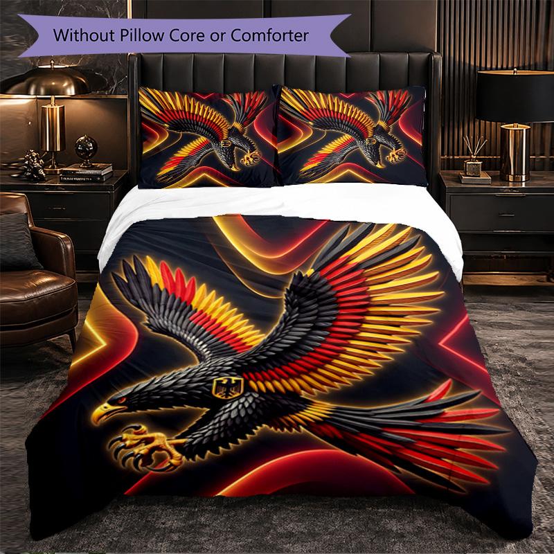 Germany Football Pattern 3 Pieces Bedding Set Soft Microfiber Duvet Cover with Pillow Cases for Bedroom