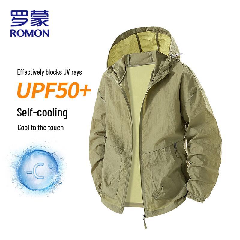 ROMON Men s UPF50+ Quick-Dry UV Protection Hooded Jacket 2XL