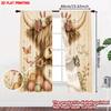 2D Flat Printing 2pcs Scene Curtain Cute Calf and Egg Pattern Digital Printed Polyester Drapes Party Decorations Use for Holiday