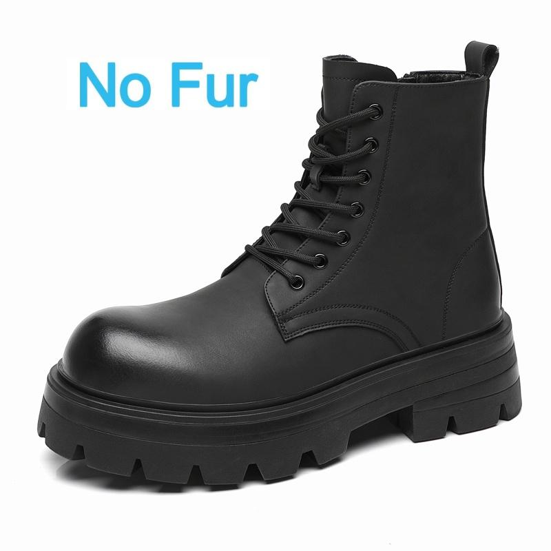 Fashion Outdoor Lace Up Non-Slip Ankle Boot British Style Men High Top Ankle Boot High Quality Casual Leather Thick Bottom Boot
