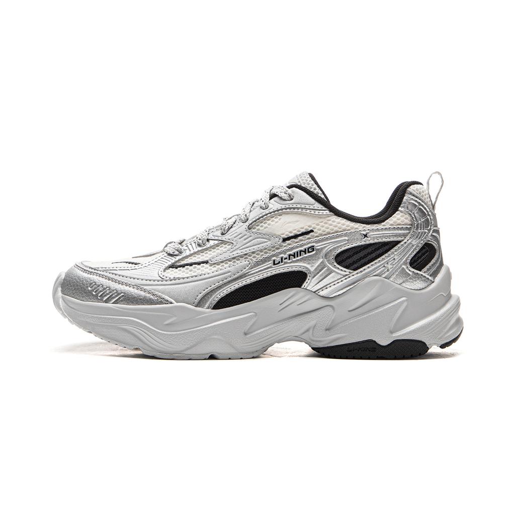 New LiNing Meteor Cushioning, Slip Resistant, Abrasion Resistant Support Low Top Casual Shoes Women's Silver AGCV358-1