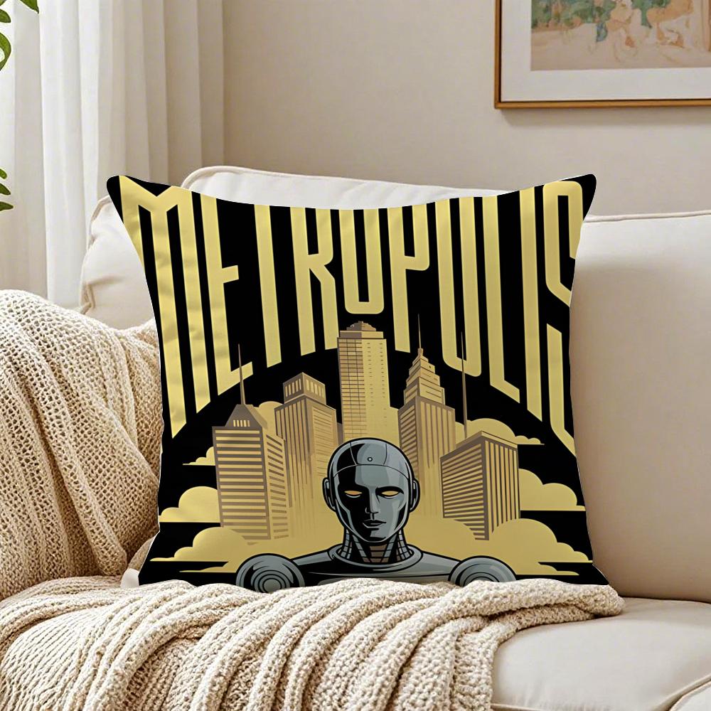 Movie Classic MMetropolis 1927 Cushion Cover Pillowcase Antidustmite Living Room Sofa Decor Cushion Room