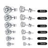 Stainless Steel Ear, Nose, Navel Piercing Tool Set with Zircon Studs