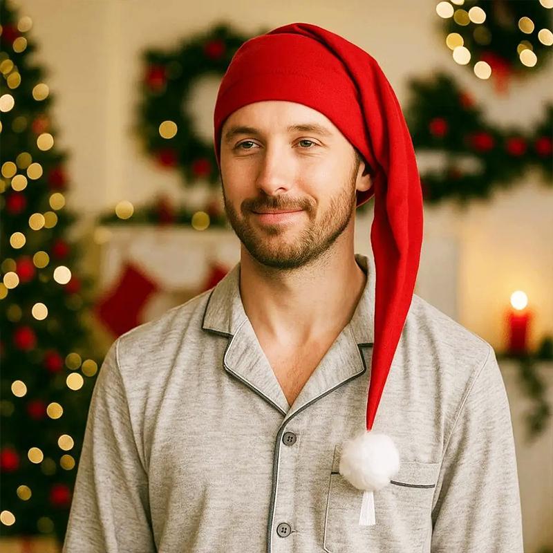 1 szt. Czapka świąteczna Zabawny jednolity kolor Figlarny kształt krasnala Świąteczne niespodzianki Wygodny świąteczny pompon Atmosfera