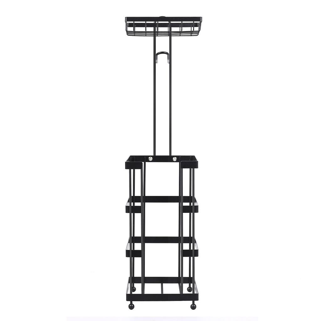 Freestanding Toilet Paper Holder Tissue Rack Stand Dispenser with Storage Shelf