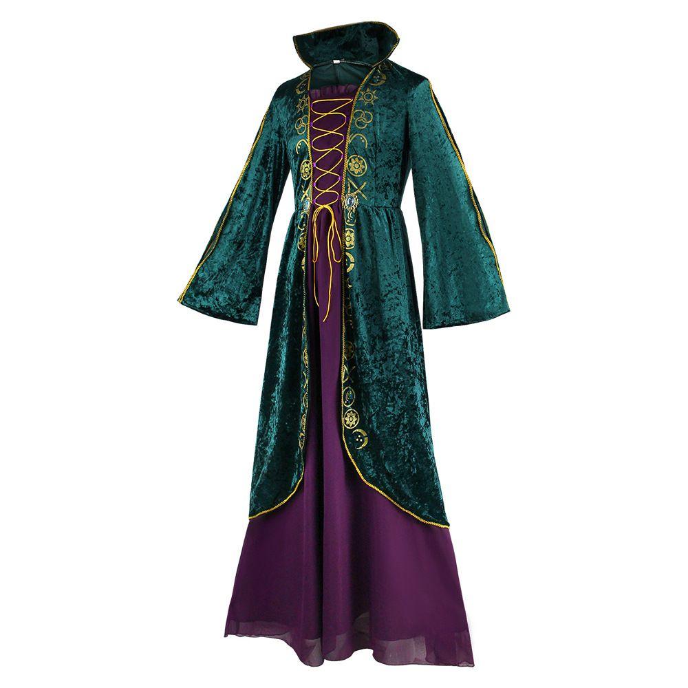 Hocus Winifred Pocus Sanderson Cosplay Dress Halloween Medieval Stage Costumes