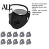 Breathable Cycling Mask Reusable Carbon Filter Dust with Adjustable Goggles, 6-Layer Face Guard 10 Filters, Protection Breathing Valve, Eye