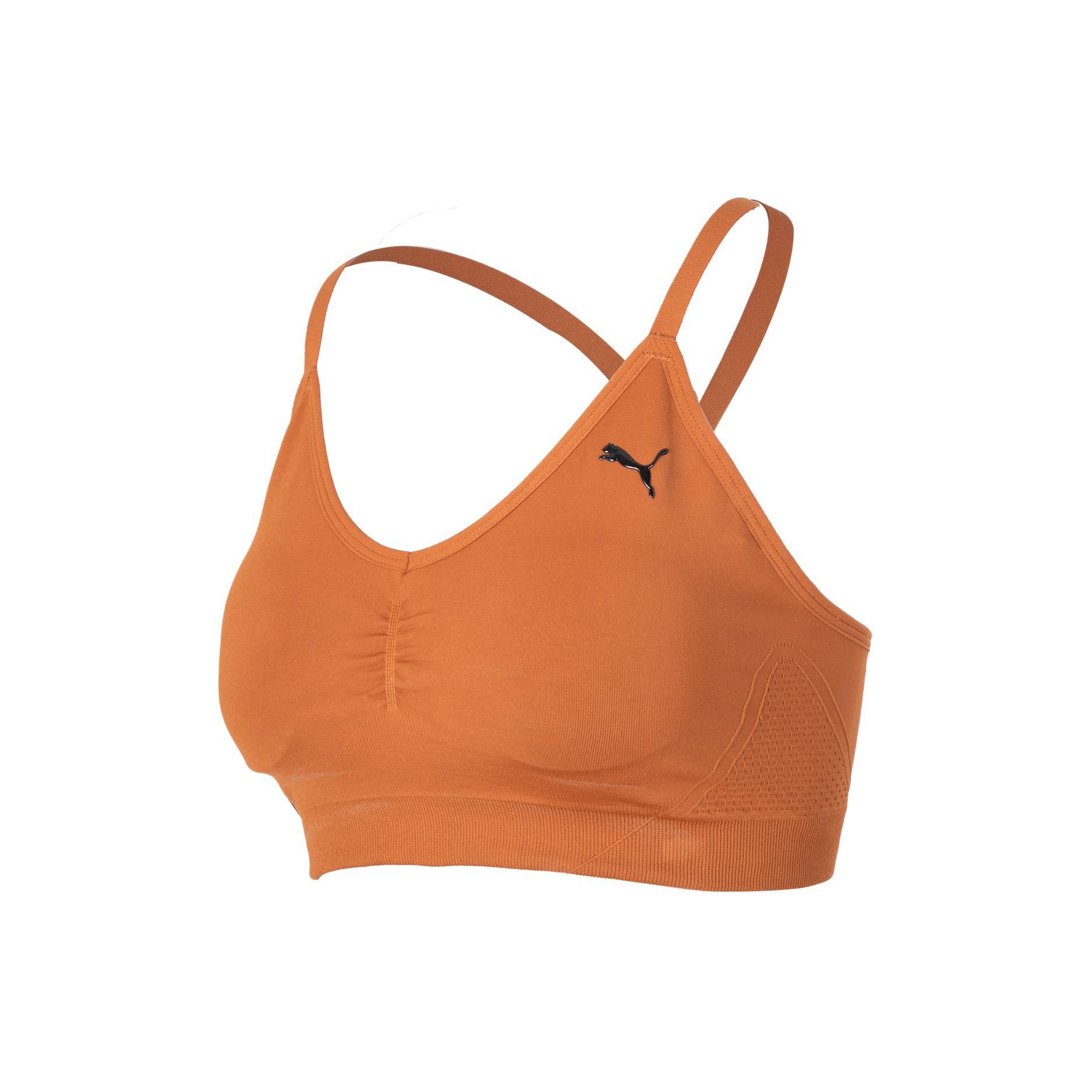 Puma Move Shapeluxe Solid Color Casual Cross Back Strap Design Sports Bra Women underwear Teak 524362-81 XS