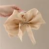 Soft Netted Lace Bow Hairpin with Butterfly Knot At The Back of The Head, Shark-shaped Clip, Elegant and Sophisticated Style
