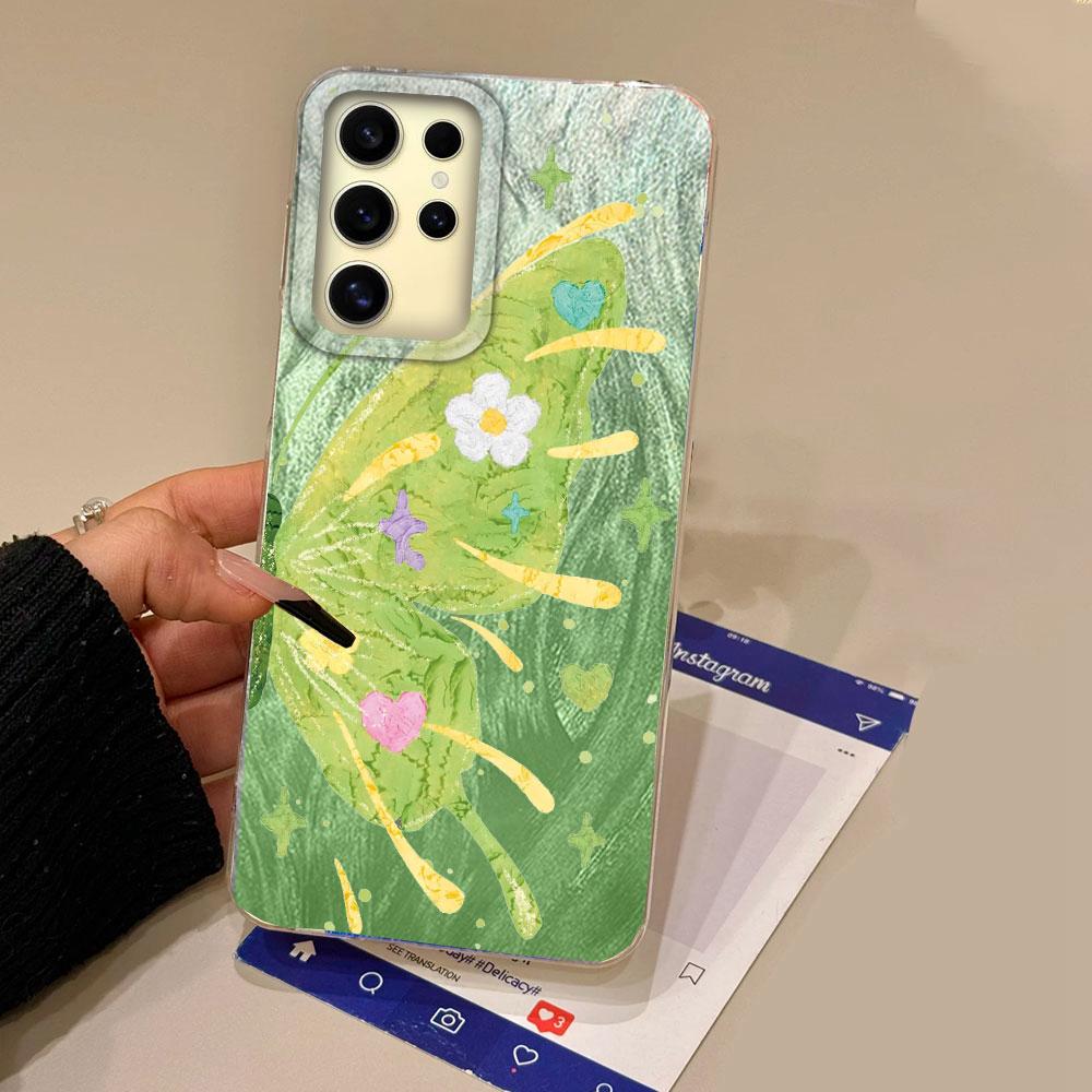 Cartoon Multicolor Butterfly Phone Case for Samsung Galaxy S25 S24 S23 S22 S21 Plus FE Ultra S24+ S25+ Shell Silicone Back Cover